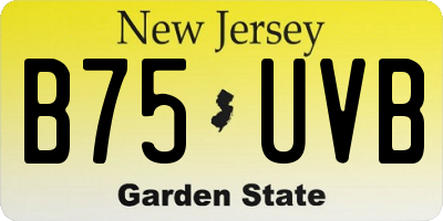 NJ license plate B75UVB