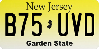 NJ license plate B75UVD