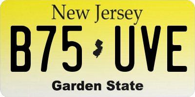 NJ license plate B75UVE