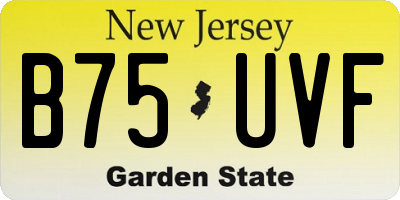 NJ license plate B75UVF
