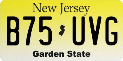 NJ license plate B75UVG