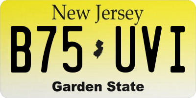 NJ license plate B75UVI