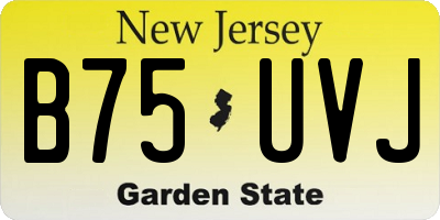NJ license plate B75UVJ