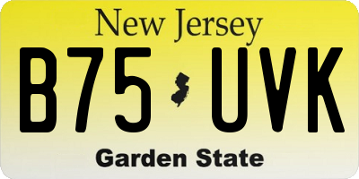 NJ license plate B75UVK