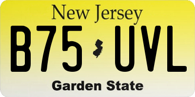 NJ license plate B75UVL