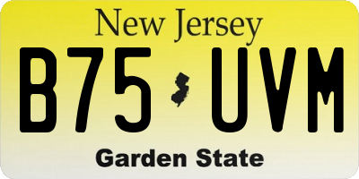 NJ license plate B75UVM