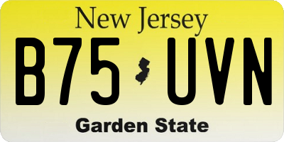 NJ license plate B75UVN