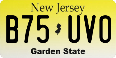 NJ license plate B75UVO