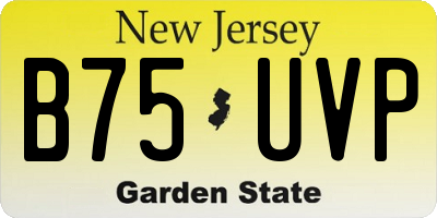 NJ license plate B75UVP