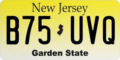 NJ license plate B75UVQ
