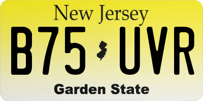 NJ license plate B75UVR