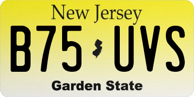 NJ license plate B75UVS