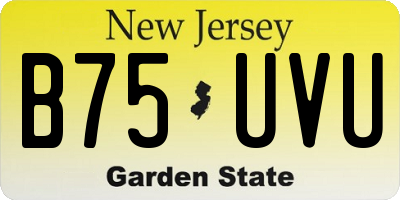 NJ license plate B75UVU
