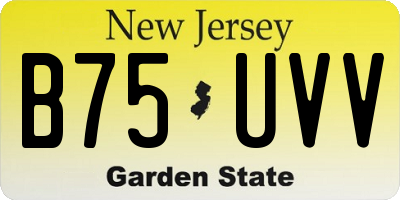 NJ license plate B75UVV