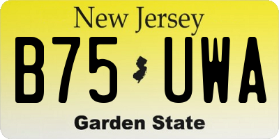 NJ license plate B75UWA