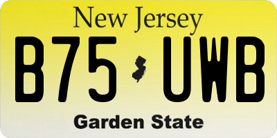 NJ license plate B75UWB