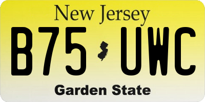 NJ license plate B75UWC