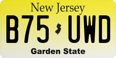 NJ license plate B75UWD