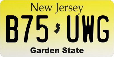 NJ license plate B75UWG