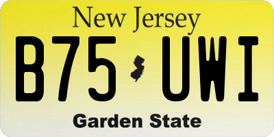 NJ license plate B75UWI