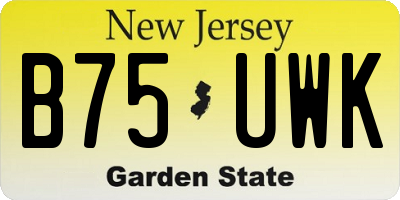 NJ license plate B75UWK