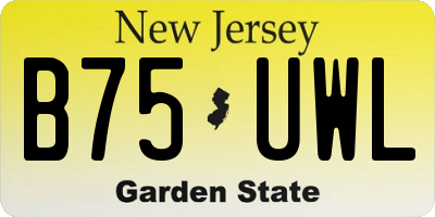 NJ license plate B75UWL