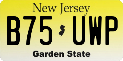 NJ license plate B75UWP