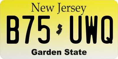 NJ license plate B75UWQ