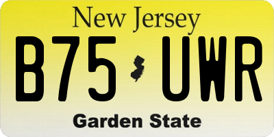 NJ license plate B75UWR