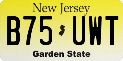 NJ license plate B75UWT
