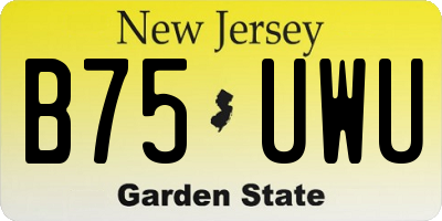 NJ license plate B75UWU