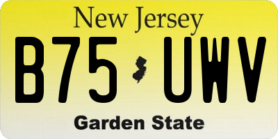 NJ license plate B75UWV