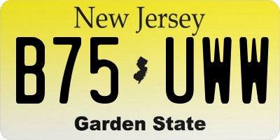 NJ license plate B75UWW