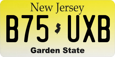 NJ license plate B75UXB