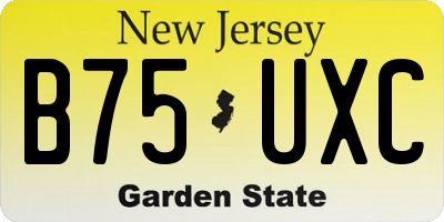 NJ license plate B75UXC