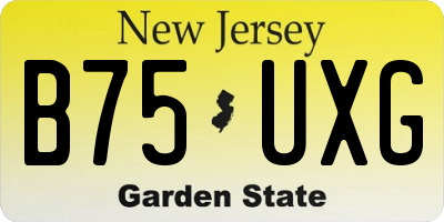 NJ license plate B75UXG