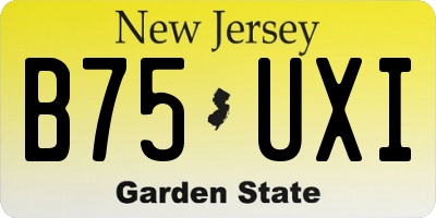 NJ license plate B75UXI