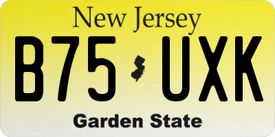 NJ license plate B75UXK