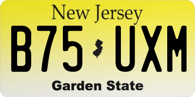 NJ license plate B75UXM