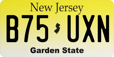 NJ license plate B75UXN