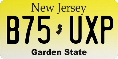 NJ license plate B75UXP