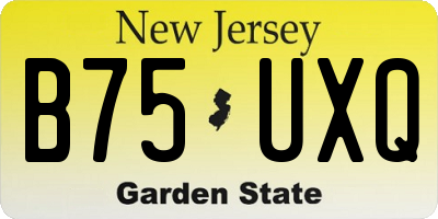 NJ license plate B75UXQ