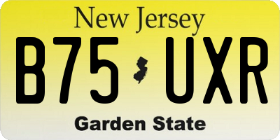NJ license plate B75UXR