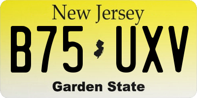 NJ license plate B75UXV