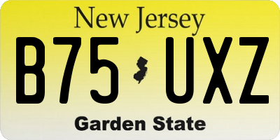 NJ license plate B75UXZ