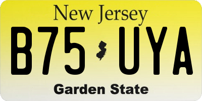 NJ license plate B75UYA