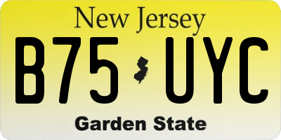 NJ license plate B75UYC