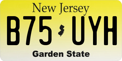 NJ license plate B75UYH