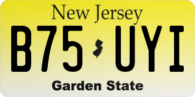 NJ license plate B75UYI