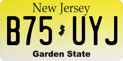 NJ license plate B75UYJ